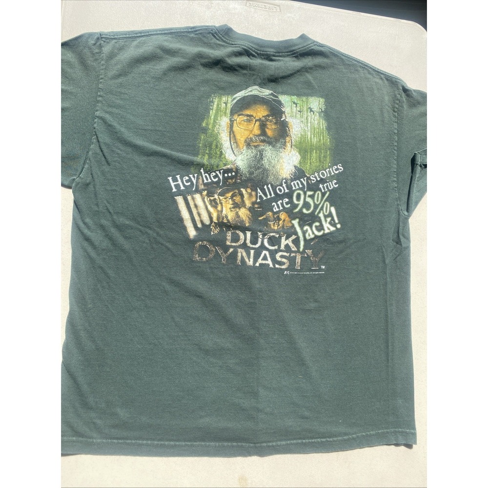 Duck Dynasty T Shirt 2XL Green All Of My Stories Are 95% True Jack Short Sleeve
